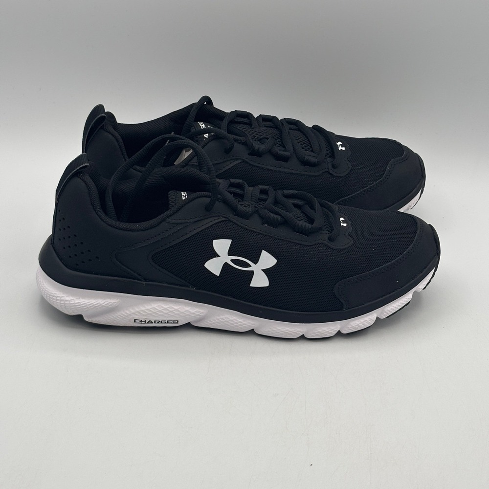 Under Armour Charged Assert 9 Shoes Mens Size 9.5 Black White 3024590-001